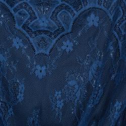 مملوكة مسبقًا فستان تداشي شوجي كحلي أكمام دانتيل طويلة XL