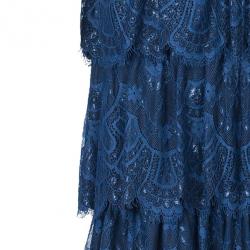 مملوكة مسبقًا فستان تداشي شوجي كحلي أكمام دانتيل طويلة XL