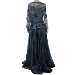 Tadashi Shoji Off-Shoulder Lace Tulle Gown L