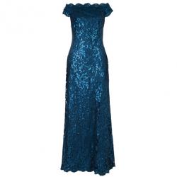 Pre Owned فستان تداشي شوجي ترتر أزرق مخضر M