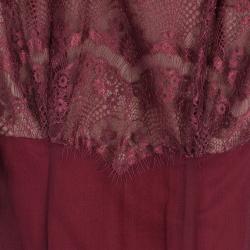 Pre Owned فستان تداشي شوجي دانتيل أحمر وترتر L