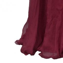 Pre Owned فستان تداشي شوجي دانتيل أحمر وترتر L