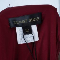 Pre Owned فستان تداشي شوجي دانتيل أحمر وترتر L