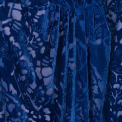 Pre Owned Tadashi Shoji Blue Devore Gown XL
