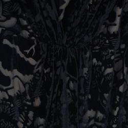 Pre Owned Tadashi Shoji Black Devore Gown M