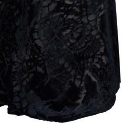 Pre Owned Tadashi Shoji Black Devore Gown M