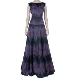 مملوكة مسبقًا Tadashi Shoji Printed Pleated Gown L