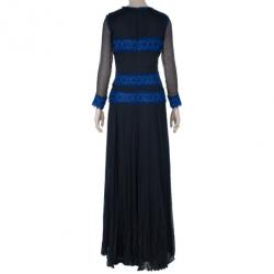 Tadashi Shoji Border Lace Chiffon Gown S