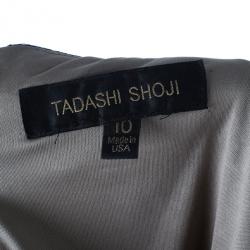 Pre Owned Tadashi Shoji Embellished Long Sleeve Lace Gown M