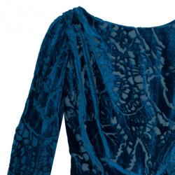 Pre Owned Tadashi Shoji Velvet Printed Dress M