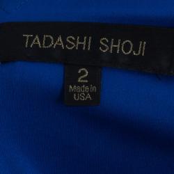 Pre Owned Tadashi Shoji Electric Blue Lace Gown S