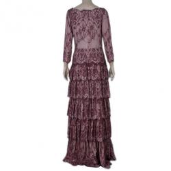 Pre Owned فستان تداشي شوجي دانتيل شانتيلي كرانيش M