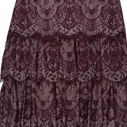 Pre Owned فستان تداشي شوجي دانتيل شانتيلي كرانيش M