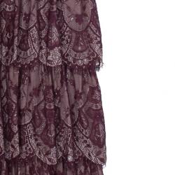 Pre Owned فستان تداشي شوجي دانتيل شانتيلي كرانيش M