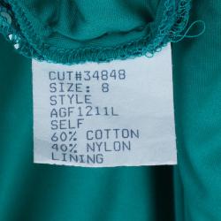Tadashi Shoji One Shoulder Sequin Gown M