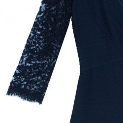 Pre Owned Tadashi Shoji Lace Embroidered Bandage Gown L