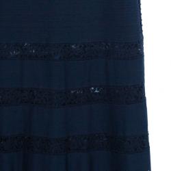 Pre Owned Tadashi Shoji Lace Embroidered Bandage Gown L