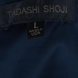 Pre Owned Tadashi Shoji Lace Embroidered Bandage Gown L