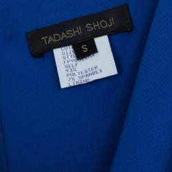 Pre Owned Tadashi Shoji Royal Blue Ruched Dress S