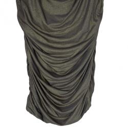 Pre Owned Tadashi Shoji Gold Embellished Dress S