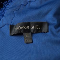Tadashi Shoji Lapis Blue Sequin Embellished Ribbon Panel Detail Gown XL