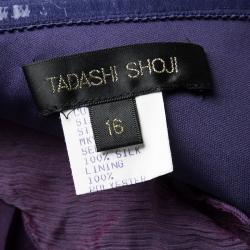 Tadashi Shoji Purple Silk Ruffle Layered Strapless Gown XL