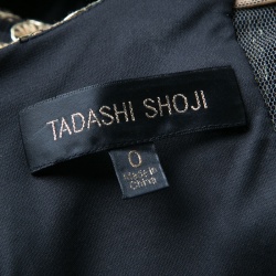 مملوكة مسبقًا Tadashi Shoji Black and Gold Cord Embroidered Long Sleeve Trompe L'oeil Gown XS