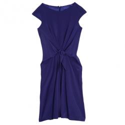 Pre Owned Tadashi Shoji Gathered Silk Dress L