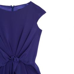 Pre Owned Tadashi Shoji Gathered Silk Dress L