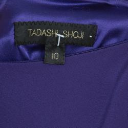 Pre Owned Tadashi Shoji Gathered Silk Dress L