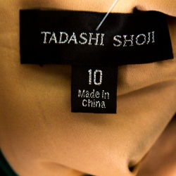 Pre Owned فستان تداشي شوجي ماركيلوس أخضر طبقة دانتيل مزينة كشكشة أمامية حافة غير متساوية M