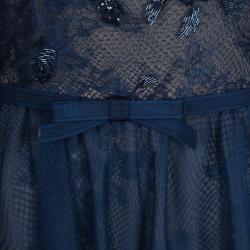 مملوكة مسبقًا Tadashi Shoji Teal Lace Embellished Dress S