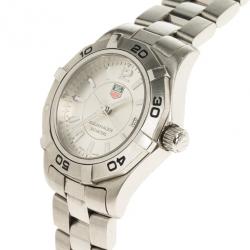 Pre Owned Tag Heuer White Stainless Steel Aquaracer Women's Wristwatch 29MM