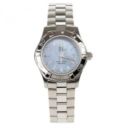 Pre Owned Tag Heuer Blue Stainless Steel Aquaracer Women's Wristwatch 28MM