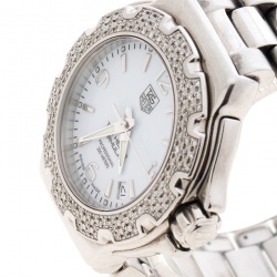 Pre Owned Tag Heuer White Stainless Steel Formula 1 WAC1215.FC6219 Women's Wristwatch 35.5MM