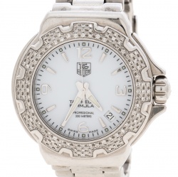 Pre Owned Tag Heuer White Stainless Steel Formula 1 WAC1215.FC6219 Women's Wristwatch 35.5MM