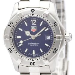 Pre Owned Tag Heuer Blue Stainless Steel Professional Women's Wristwatch 28MM