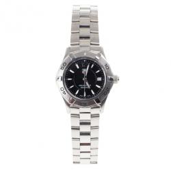 Pre Owned Tag Heuer Black Stainless Steel Aquaracer Women's Wristwatch 28MM