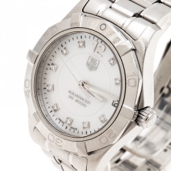 مملوكة مسبقًا ساعة يد نسائية تاغ هيوير أكواريسر  WAF1312.BA0817 ستانلس ستيل ألماس صدف 33مم