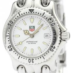 Pre Owned Tag Heuer White Stainless Steel Sel Professional 200M WG1310 Women's Wristwatch 28 MM