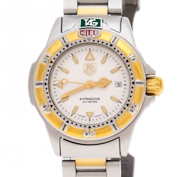 Pre Owned ساعة يد نسائية تاغ هيوير بروفيشيونال WF1420-O ستانلس ستيل مطلي ذهب فضي 26 مم