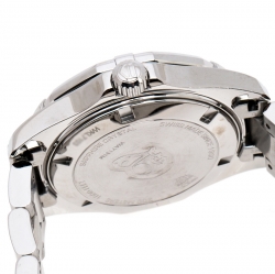 Pre Owned Tag Heuer Black Mother Of Pearl Ceramic Diamonds Aquaracer WAY131M Women's Wristwatch 35 mm