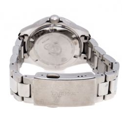 Pre Owned Tag Heuer Black Mother Of Pearl Ceramic Diamonds Aquaracer WAY131M Women's Wristwatch 35 mm