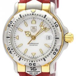 مملوكة مسبقًا Tag Heuer White Gold Plated Stainless Steel 6000 Series Quartz Wh1351 Women's Wristwatch 29 MM