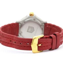 مملوكة مسبقًا Tag Heuer White Gold Plated Stainless Steel 6000 Series Quartz Wh1351 Women's Wristwatch 29 MM