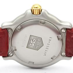 مملوكة مسبقًا Tag Heuer White Gold Plated Stainless Steel 6000 Series Quartz Wh1351 Women's Wristwatch 29 MM