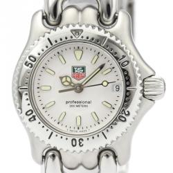 Pre Owned Tag Heuer White Stainless Steel WG1412 Professional Women's Wristwatch 24MM