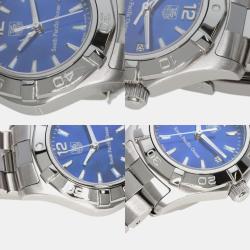 Tag Heuer Blue Stainless Steel Aquaracer WAF141P Quartz Women's Wristwatch 34 mm