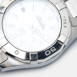 Pre Owned Tag Heuer Mother of Pearl Stainless Steel Aquaracer WBD1411.BA0741 Women's Wristwatch 27 mm