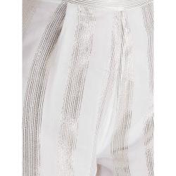 Taller Marmo White Mallorca Metallic Striped Organza Trousers Size IT 38